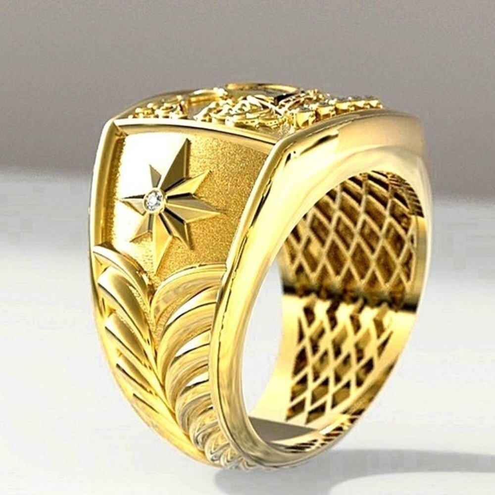 💝Unique Retro K for King Flip Cover Wide Vintage Punk Ring for Men,GPMB1…